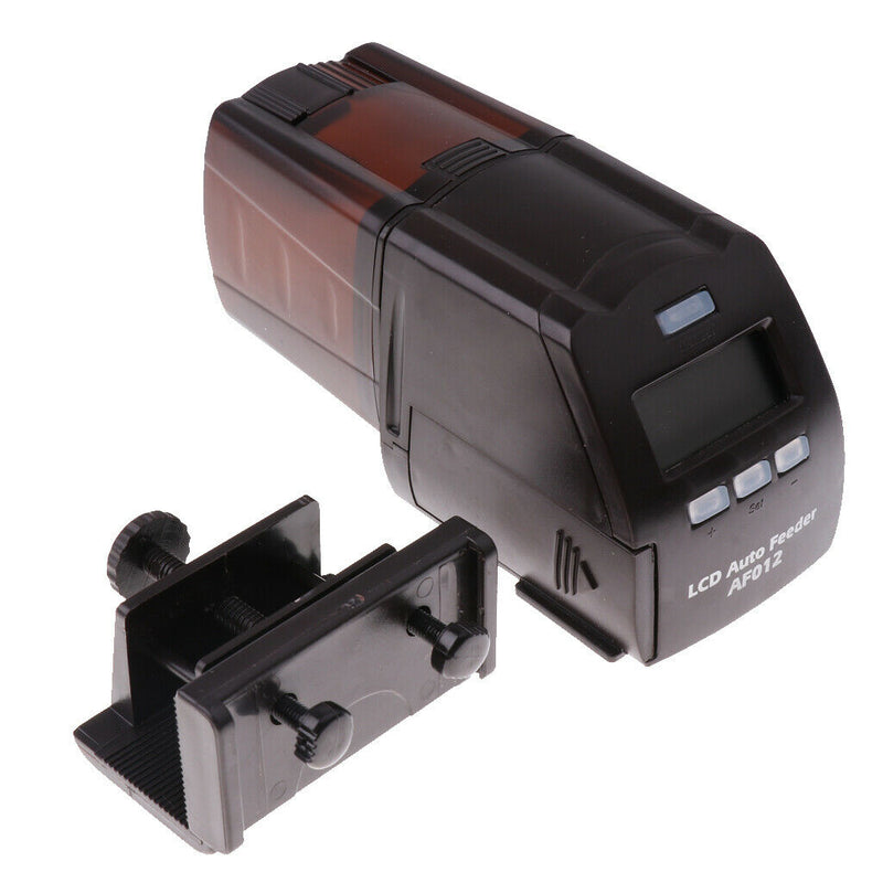 Black Fish Tank Fish Feeder Dispenser Automatic Fish Food Feeder Battery,