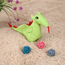 Plush Squeaky Dog Molar Bite Chew Toys Animal Puppy Soft Playing (Green) A