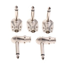 5x Right Angle 1/4" 6.35mm TS Mono Audio Metal Male Plug Soldering Connector