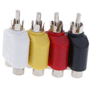 4Ã—AV RCA Splitter Y Lotus Audio Video Plug Converter 1 Male to 2 Female Adap OZ