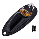 Black Guitar Neck Plate + Boat Style Mono Jack + Plate Socket