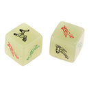 2x Glow In Dark Cubes Fun 6 Sided  Die Play Toys