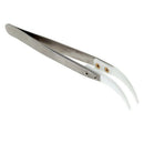 Ceramic tweezers with stainless steel handle Refractory Curved Corrosion Re S6B7