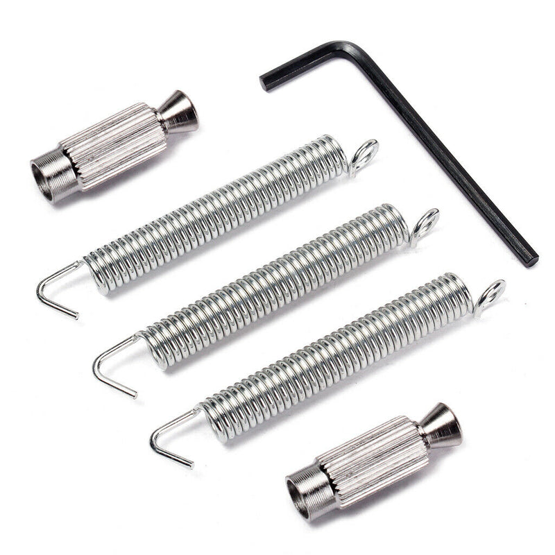 6 String Durable Tailpiece Double Tremolo Bridge Saddle Replace Parts Chrome