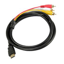 1Piece HDMI to RCA Cable, HDMI Male to 3RCA AV Composite Male M/M Connector