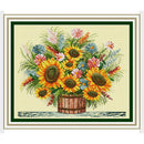 Stamped Cross Stitch Kits Patterns Embroidery Kit - Sunflower, 11 Counted