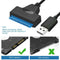 USB 2.0 to SATA 22pin Adapter Converter Cable for 2.5in HDD SSD Hard Drives