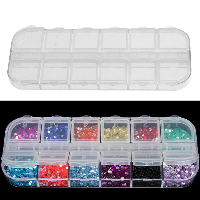 Nail Art Box Empty Divided Case Nail Tips Rhinestone Beads Gems Storage Box A