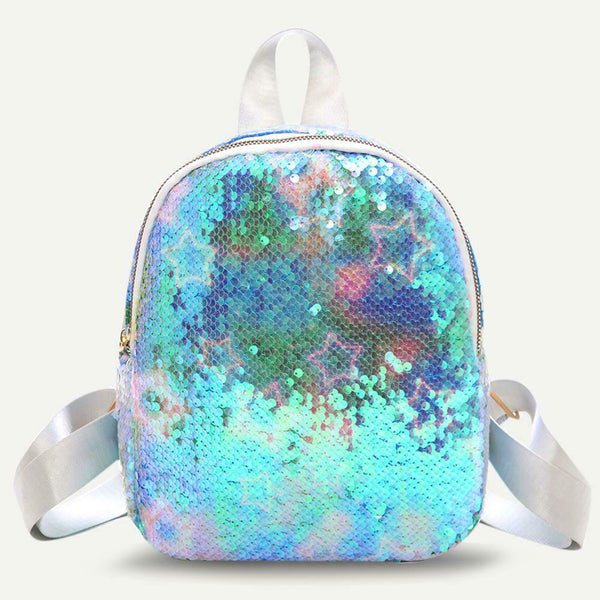 Sequins Women Travel Backpack Bling PU Leather Multicolor School Bag (3) A#S