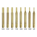 Engineering Hammer and Punch Set with Brass, Steel, Plastic Punches, Brass/Nylon