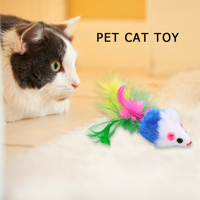 16pcs Funny Cat Stick Balls False Mouse for Kitten Pets Interactive Toys A