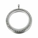 Living Memory Floating Charm Crystal Glass Round Locket Pendant Necklace Ch X5Y7
