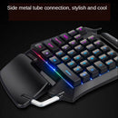 Portable One Handed Gaming Keyboard RGB Backlit Keypad USB Wired Gameboard Black
