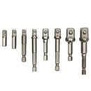 8x Socket Bit Adapter Hexagonal Handle Square Head Sleeve Conversion Bars Set