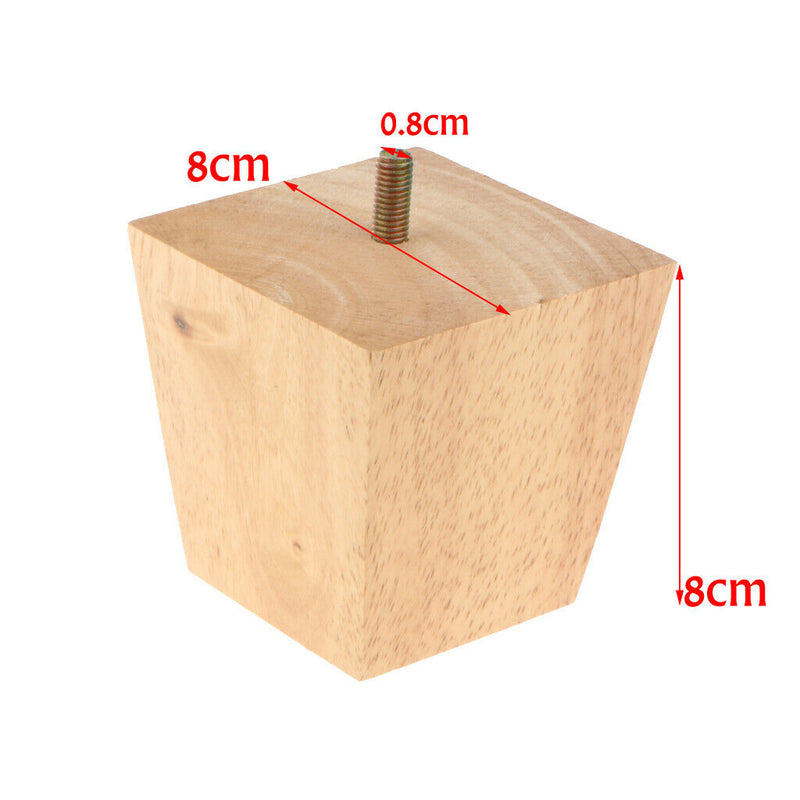 4 Universal Furniture Feet Solid Wood Sofa Riser Leg Square Cone Shape Feet