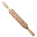 Wooden Snowflake Elk Embossed Rolling Pins Embossing Baking Cookies Biscuit