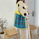 Large-Capacity Shoulder Bag Fashion Wild Casual Tote Bag Wool Woven Bag Bea