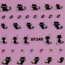 1 pc Nail Art Stickers Nail Design Decoration Diamond Butterfly Cat (XF-249