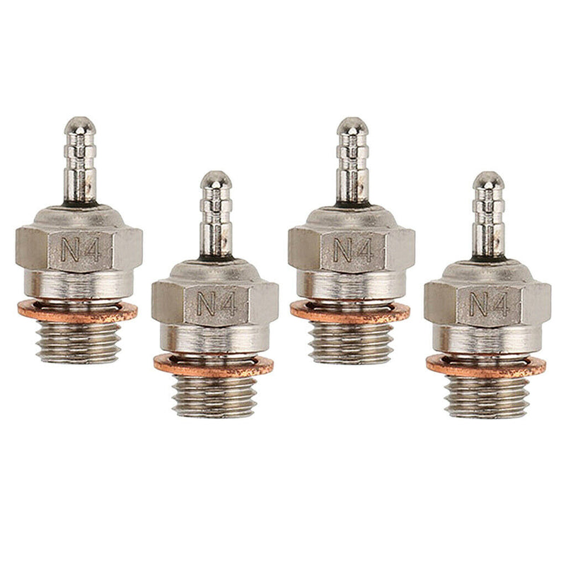 4pcs Steel 70117 N4 Super Glow Plug Med Universal for HSP 1:10 RC Car Accs