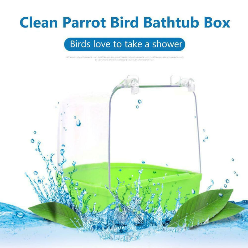 Clean Parrot Bird Bathtub Box Bird Bath Shower Standing Wash Box Hanging Ca M0Y6
