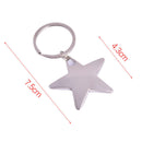 2Pcs Star Keychain Keyrings Fashion Five Pointed Star Shaped Keychains Keyri BX
