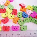 100pcs 13x9mm Tiger Shape Colorful Wood Sewing Buttons DIY Craft Scrapbook