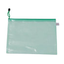 12 Pcs A4 Paper Gridding Zipper Closure Files Bags Folders Green B4R7
