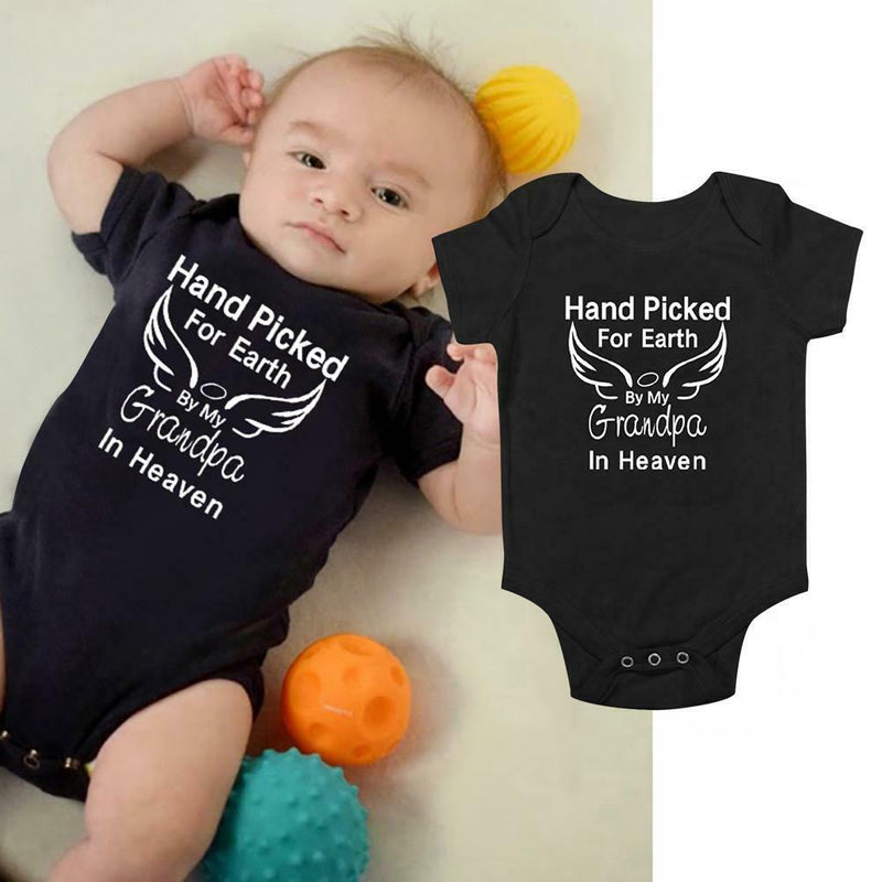 Summer Print Baby Boys Girls Romper Short Sleeve Sunsuit (Black 9-12M) A