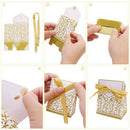 100Pcs Wedding Favour Candy Boxes Bags with Ribbon Sweet Cake Gift Party De D5J1