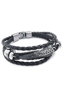 Jewelry men's and ladies' bracelet, angelic feathered bracelet, leather, ge