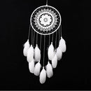 White Handmade Lace Dream Catcher Feather Bead Hanging Decoration Ornament