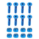 12Pcs 1" Skateboard Mounting Screws DIY Truck   Skateboard Blue+Red
