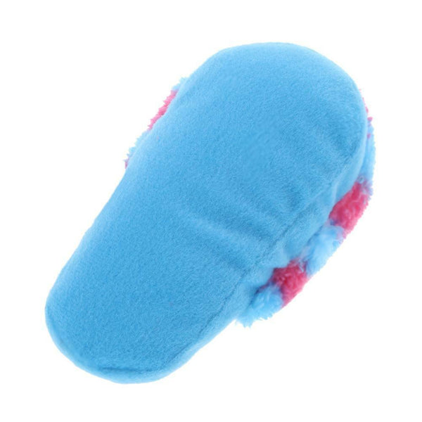 Pet Puppy Chew Squeaker Squeaky Plush Sound Striped Slipper Treat For Dog Toys