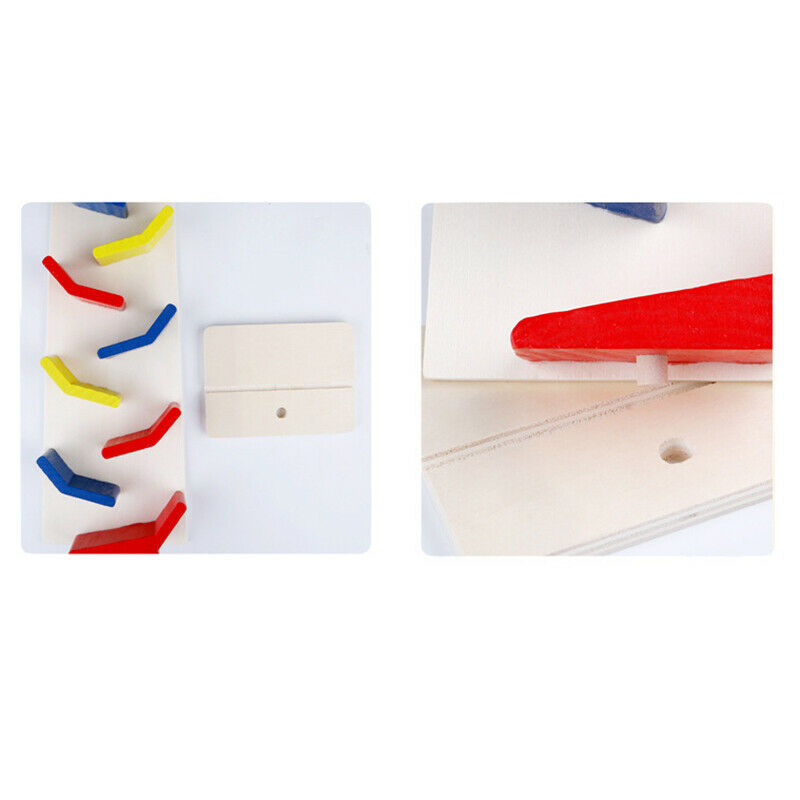 Wooden Demountable Slider Car 9 Zigzag Ladder Small Pulley Building Block R J7P3