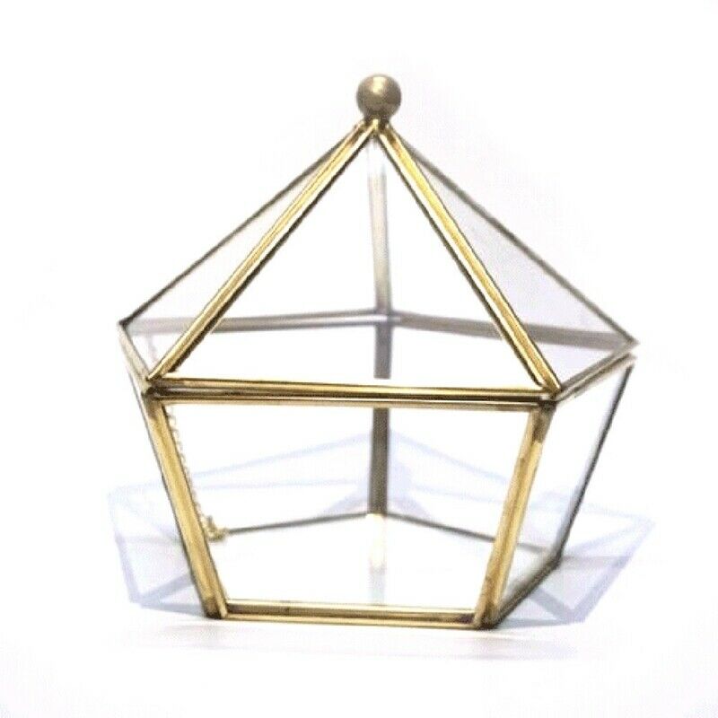Glass Ring Box Wedding Jewelry Case Immortal Flower Glass Cover Creative Ho Y3H4