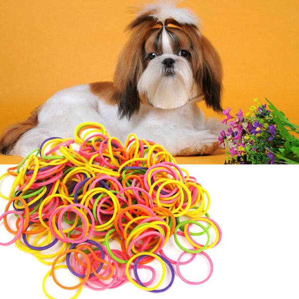 1 bag Lots Rubber Band Pet Hair Dog Grooming Bow Colorful for Pet Beauty  Dcql