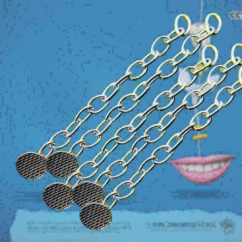 2pcs Dental Orthodontic Traction Chain Round Buttons with Chain Super Q3W2 Z0T1