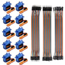 SG90 Mini Servo Motor 9G Servo with 120Pcs Multicolored Dupont Wire 40Pin M W4J2