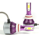 1 Pair COB LED Car Headlight Bulbs 72W Headlamp Fog Light Purple (9006) A
