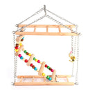Parrots Toys Bird Swing Exercise Climbing Hanging Ladder Bridge Wooden RainbB9E2