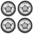 40mm 5 Spoke Plastic Hub Wheel Rim & Tires RC Car Buggy Tyre, Pack Of 4