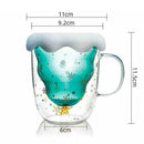 Christmas Tree Star Wishing Cup Double Wall Glass Latte Coffee Nice Mug Tea K3Q8