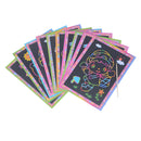 5pcs Magic Color Art Paper Coloring Cards Scraping Kids Drawing Toys M&E