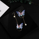 Summer Asymmetric Butterfly Alloy Earrings Long Paragraph Wing Earrings Jewelry