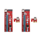 2pcs PCI Express Riser Card 1x to 16x USB3.0 SATA Power for Bitcion Minier