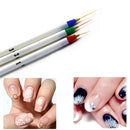 3Pcs Acrylic French Nail Art Pen Brush Painting Drawing Liner Manicure Tools  Z