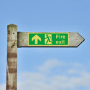 Photoluminescent Plastic Fire Exit Sign All Direction Arrows 360x140mm (Up) A