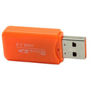 2Pcs Mini Orange USB 2.0 Memory Card Reader Capacity 64G For PC Laptop New LAM