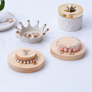 Round Natural Wooden Plain Stand Decorating  Bracelet Display DIY Craft