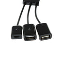 3 In 1 Male To Female Micro USB 2.0 Host OTG Hub Adapter Cable For